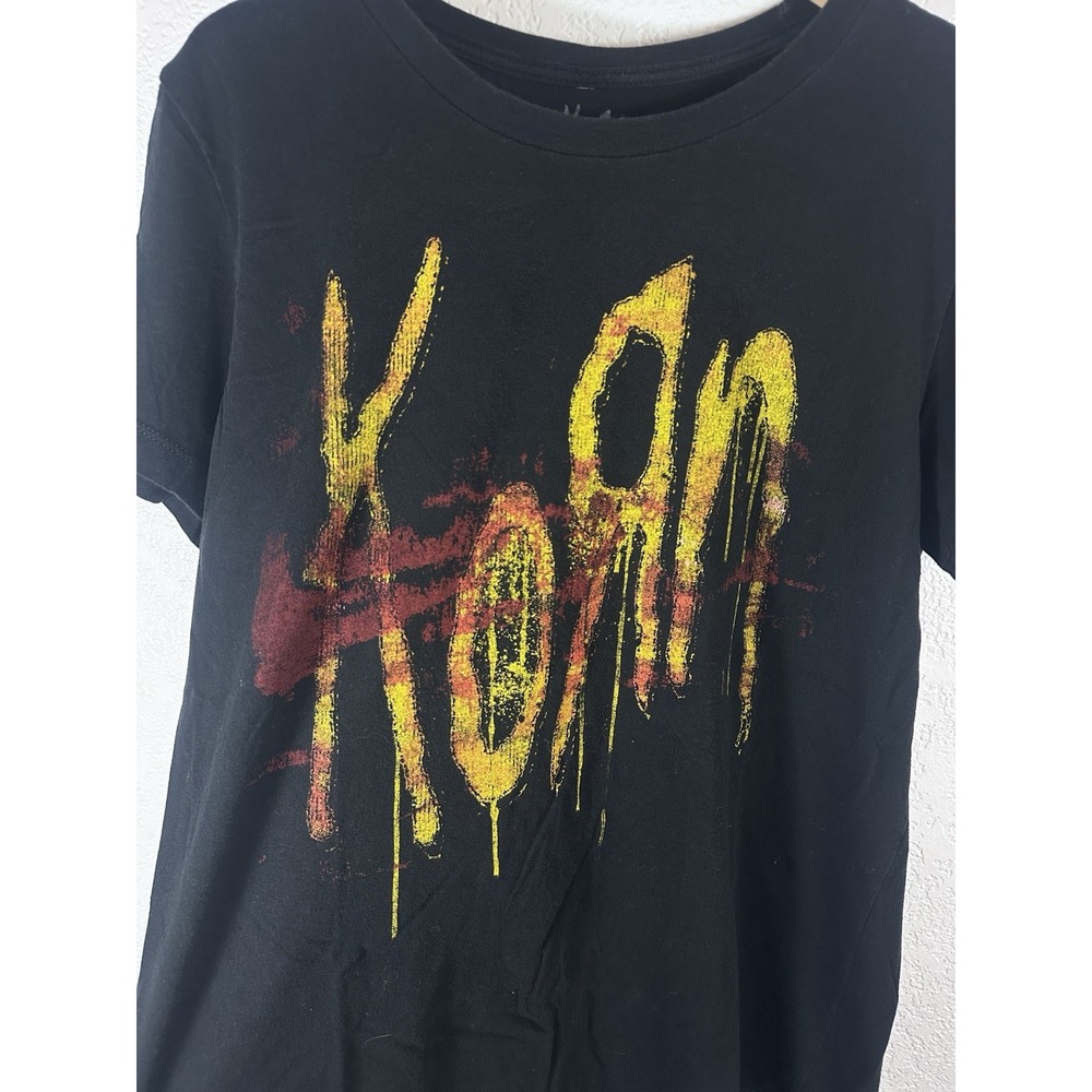 Korn Band T Shirt Black Distressed Logo Graphic Tee Size Large - Picture 4 of 6